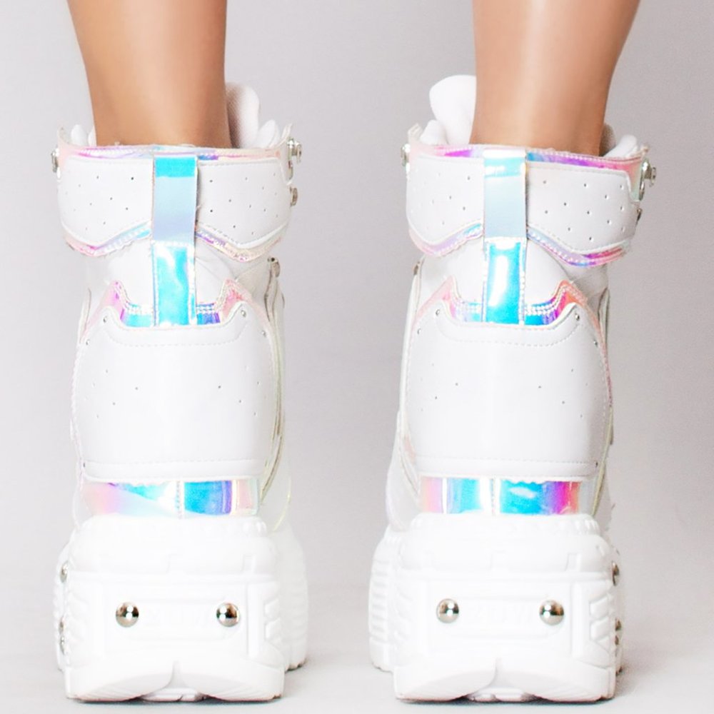 NEW Anthony Wang X LASR Exclusive Mangosteen 05 Digital Dream Platform Wedges - Picture 3 of 6